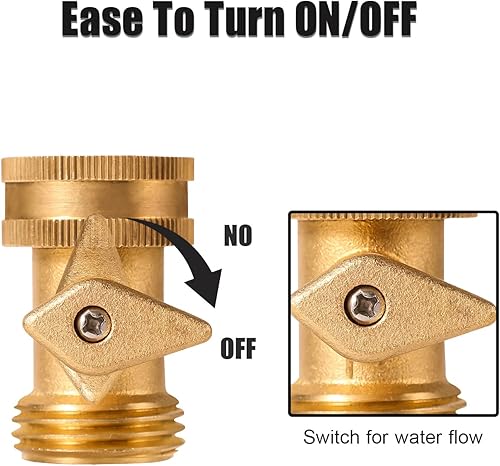 Miniatura 3 de Paquete de 4 boquillas de manguera de latón de alta presión con válvula de cierre de manguera, rociador de manguera de agua de jardín, boquilla de