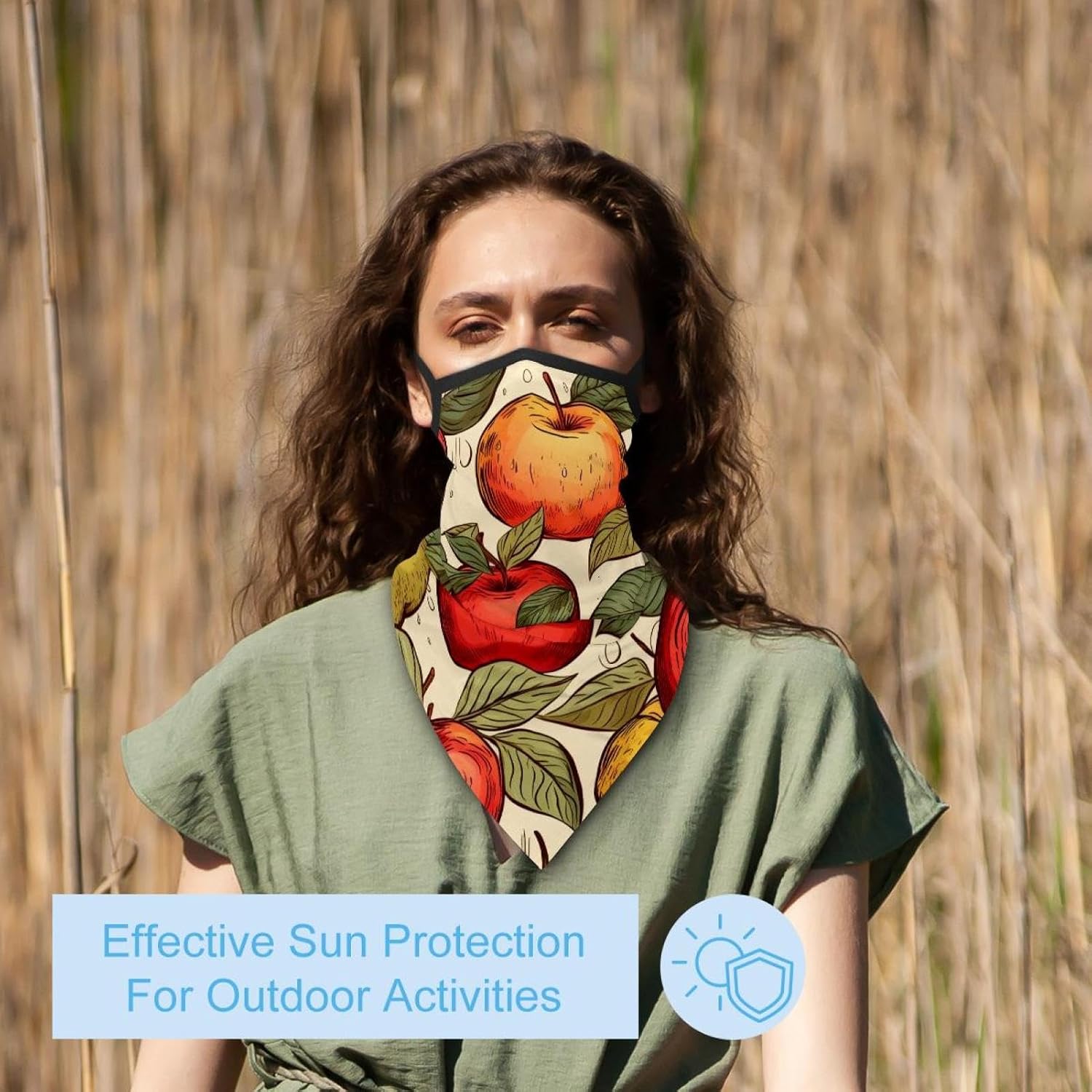 4 Pieces Summer UV Protection Cooling Neck Gaiter Face Clothing Neck Gaiter Mask Scarf Sunscreen Breathable Bandana, Fruit