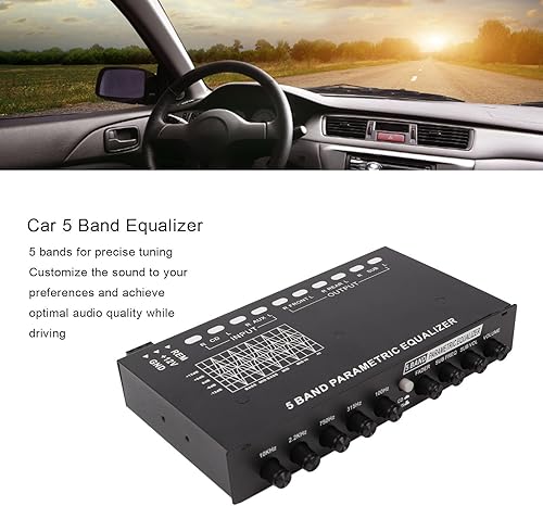 Miniatura 2 de Fydun Ecualizadores de amplificador de coche,Ecualizador gráfico de audio para coche,Ecualizador de audio de coche ajustable 5 bandas sintonización