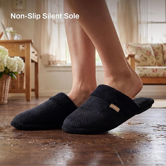 Pantuflas deslizantes de espuma viscoelástica para mujer miniatura 3