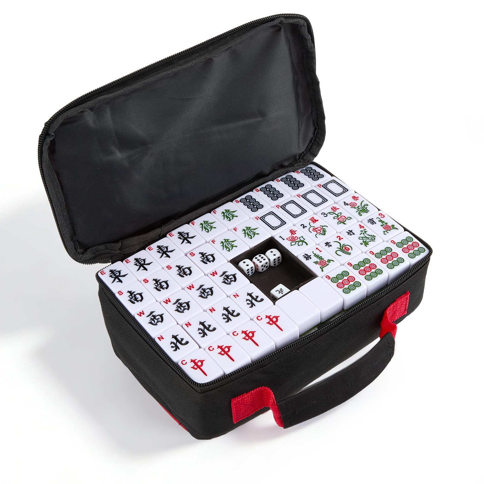 Mahjong grande Set cinese 146 pezzi 3x2,25 cm custodia da viaggio