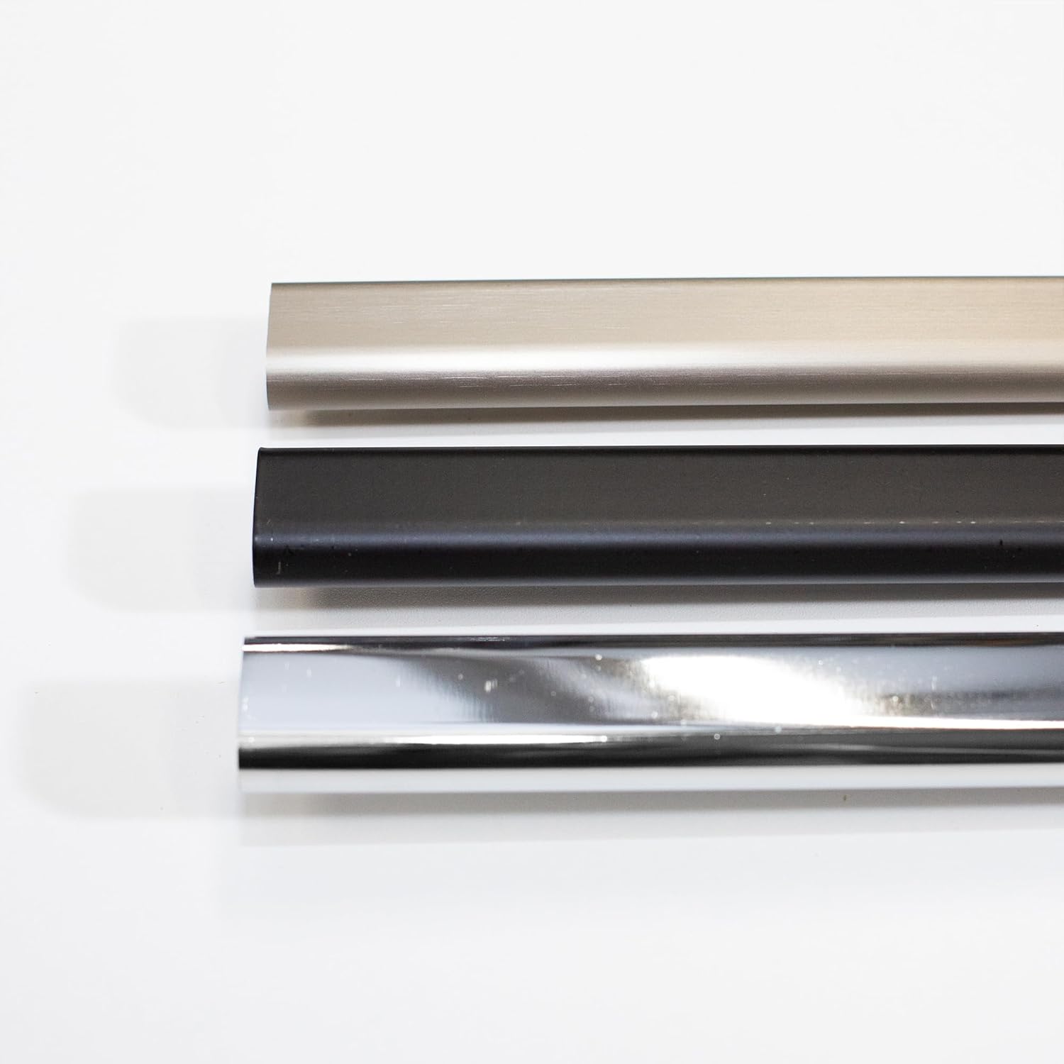 Custom Oval Closet Rod – Cut to Size (12"–89") – Includes Screw-On End Mounts – Chrome, Nickel, or Matte Black – Heavy-Duty Metal Wardrobe Bar (Nickel, 37-48 Inches)