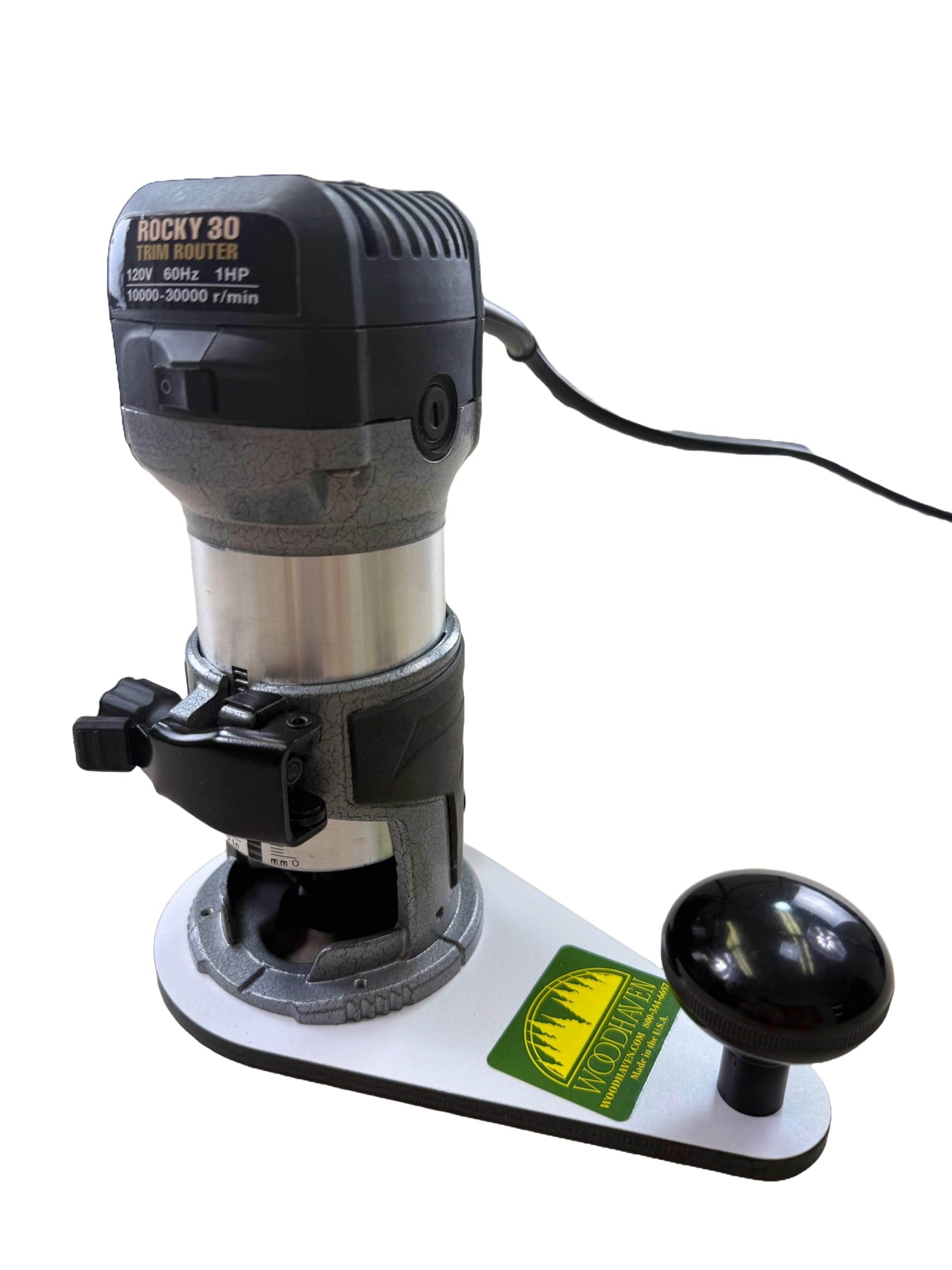 Woodhaven 8365 Trim/Compact/Palm Router Offset Router Baseplate w/Single Handle for Makita XTR01Z, DRT50ZX4 or MLCS compact routers, Durable Solid