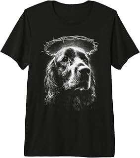 Dark Gothic Cocker Spaniel Dog with Barbed Wire Grunge Pet Premium Tri-Blend T-Shirt