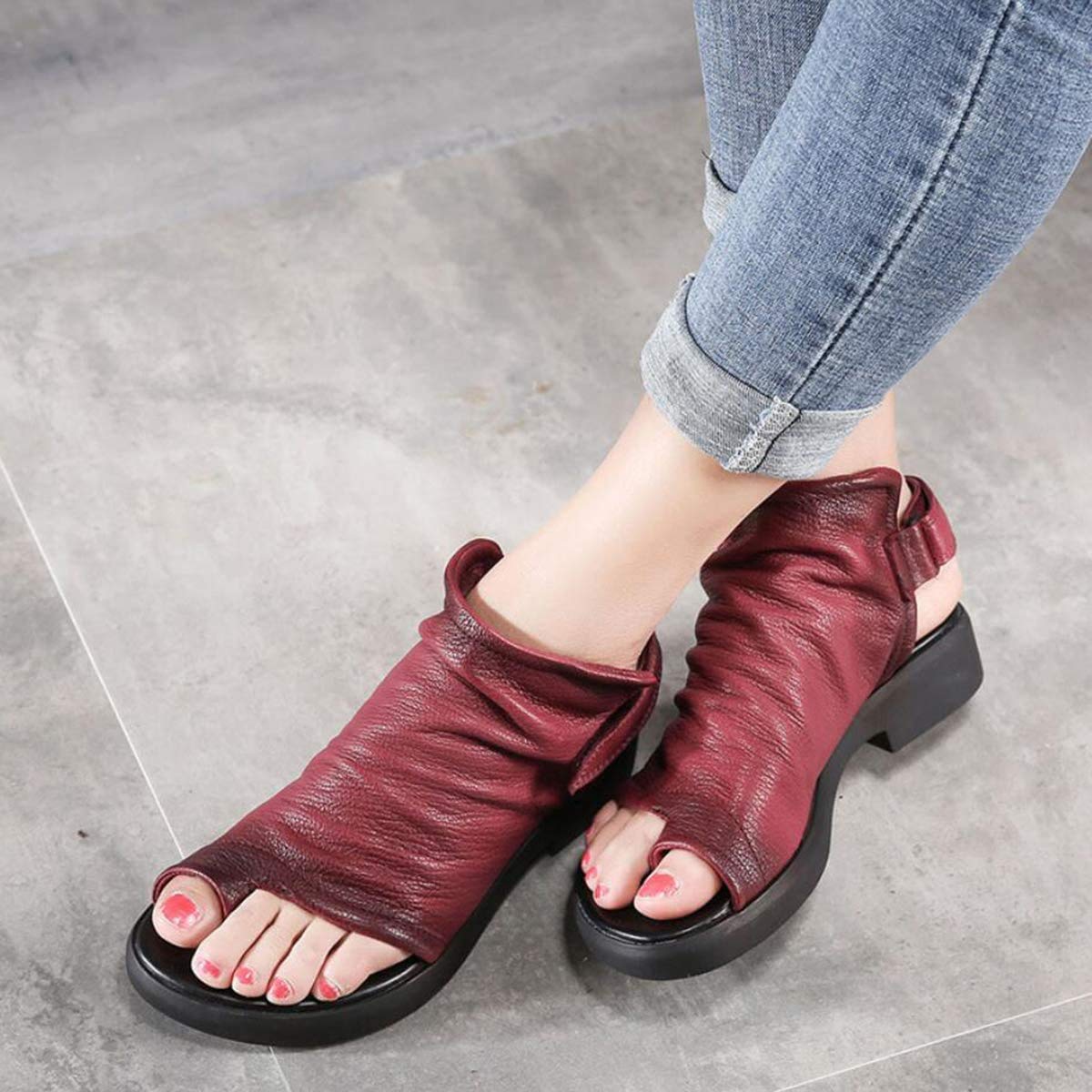 Sandalias de corrección ósea del Dedo Gordo del pie para Mujer Zapatos ortopédicos de Piel de Vaca con Punta Abierta Zapatillas correctoras de juanetes Hallux Valgus con Soporte de Arco para
