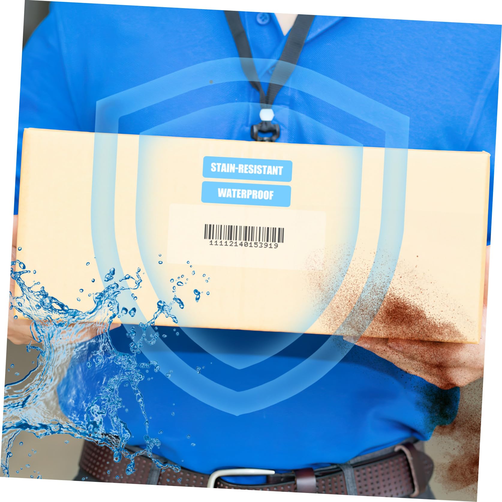 Abaodam 500 Etichette Adesive Protettive Trasparenti in Pvc 52x103 Mm per Codici a Barre, Resistenti a Graffi e Macchie, per Biblioteca, Ufficio e Scuola