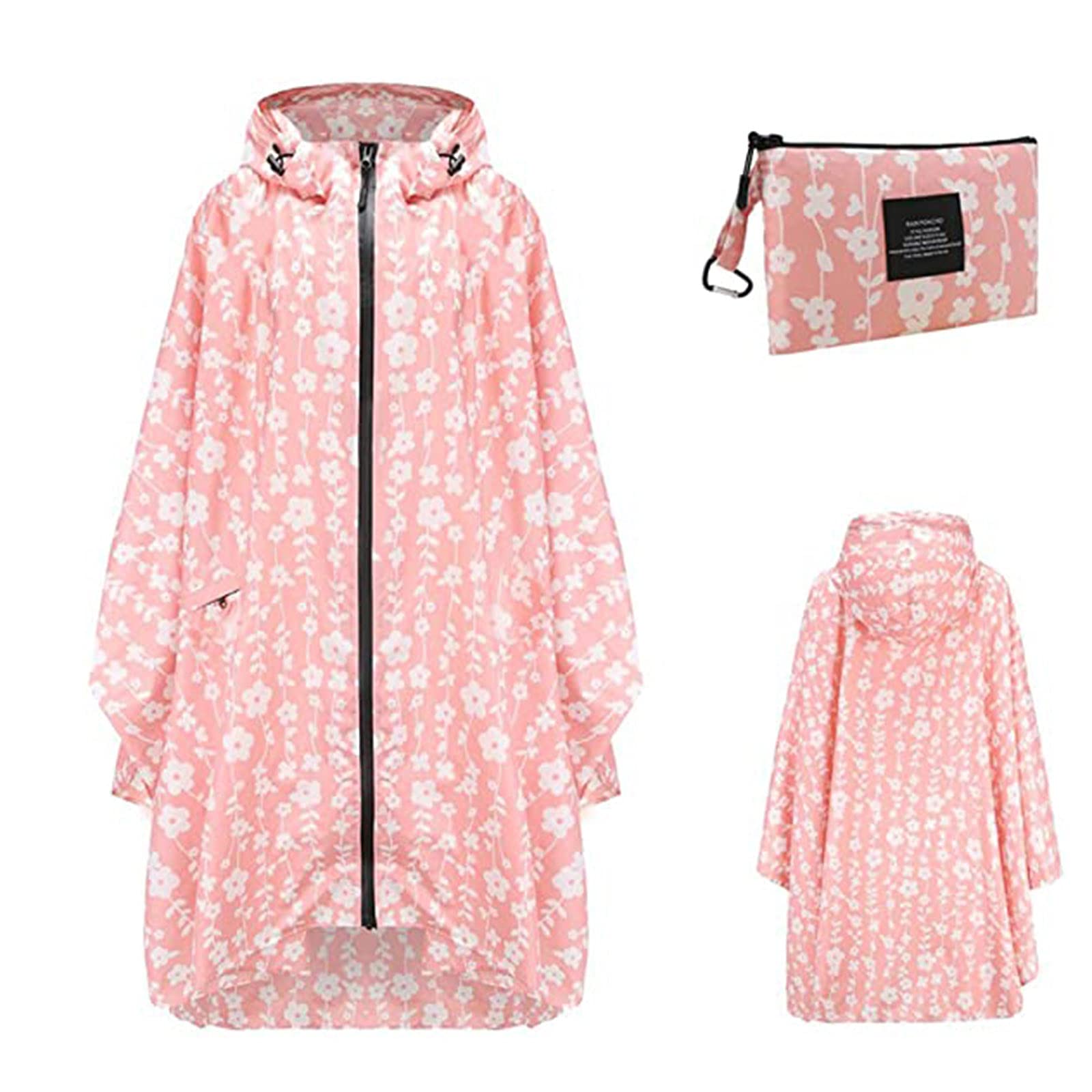 Poncho De Pluie Adulte ADOSSAC Imperméable Poncho Avec Capuche Zip Pour Adulte Femme Et Homme Cape De Pluie Manteau Avec Capuche Léger Coupe Vent Anti-Pluie Voyage Vestes Poncho Pluie Homme