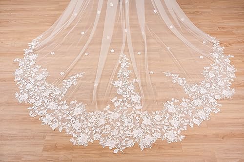 Miniatura 3 de 1 T 3 4 5M largo encaje perla boda velo nupcial