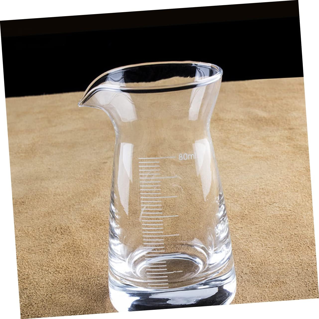 6Pcs Glass Measuring Cup Beaker Drinkware with Easy to Read Markings for Accurate Measurements for Cocktails Spirits and Beverages
