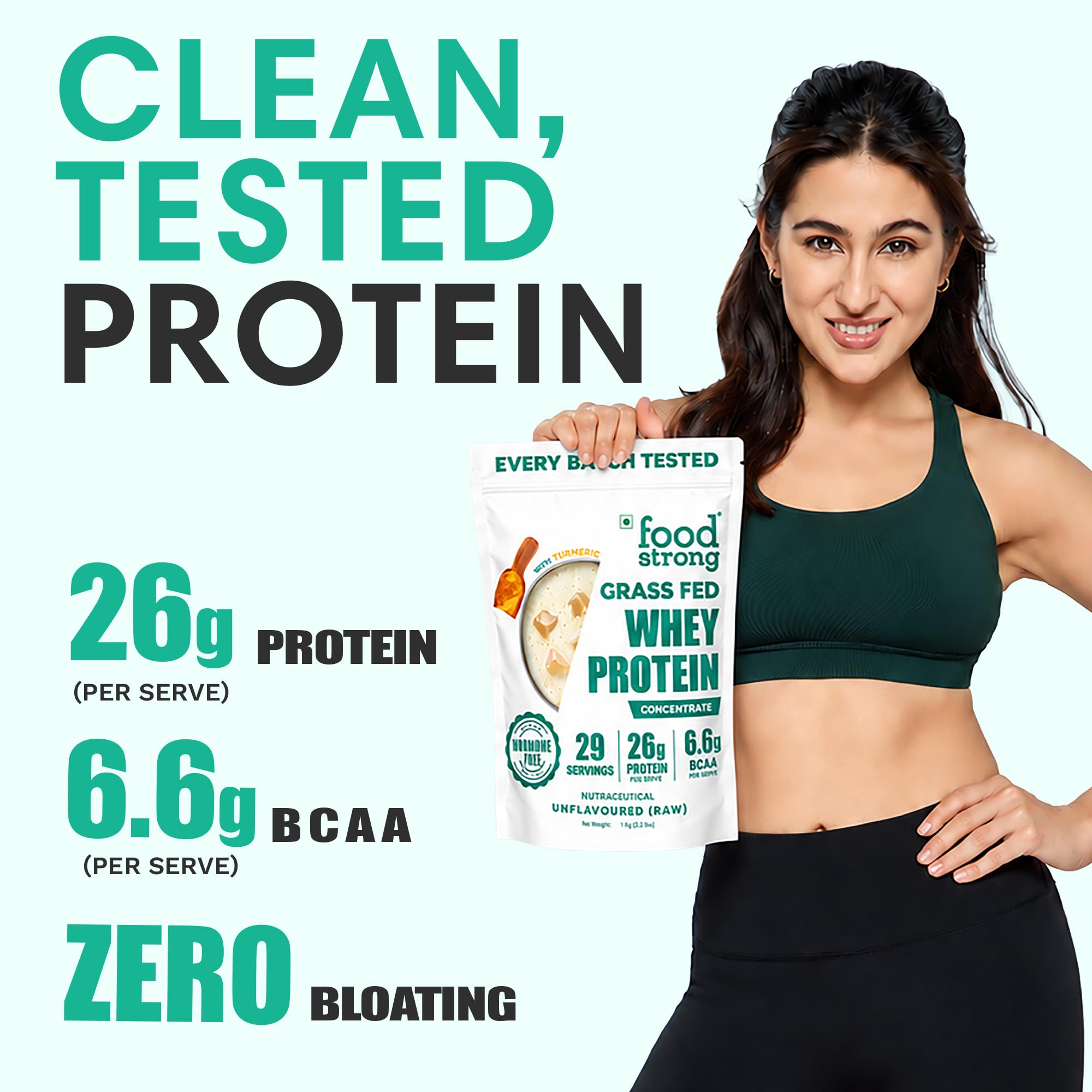 Foodstrong Whey Protein Powder Unflavoured (Raw) 26g Protein 1KG — Amazon image 2