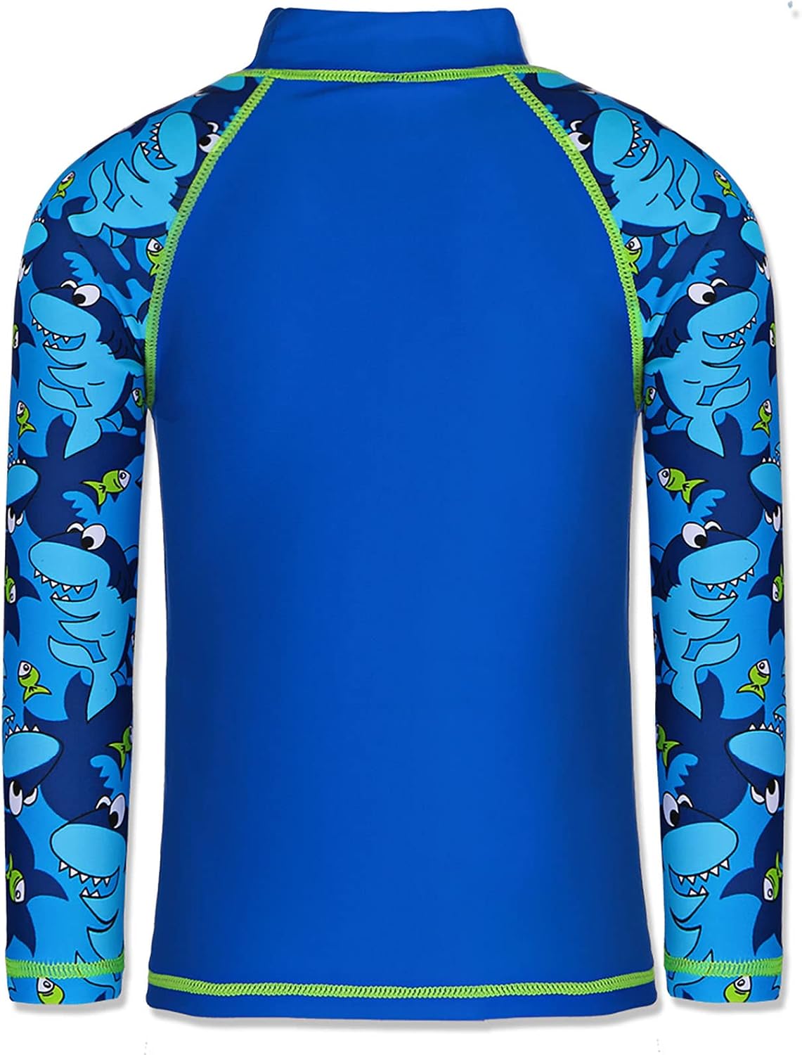 TFJH E Kids Boys UPF 50+ UV Swimwear Sun Protective Long Sleeve Two Piece Swimsuit 3-14Y image 3