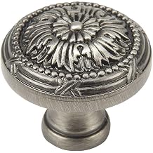 Cosmas 10 Pack 9460AS Antique Silver Cabinet Hardware Round Knob - 1-1/4" Diameter