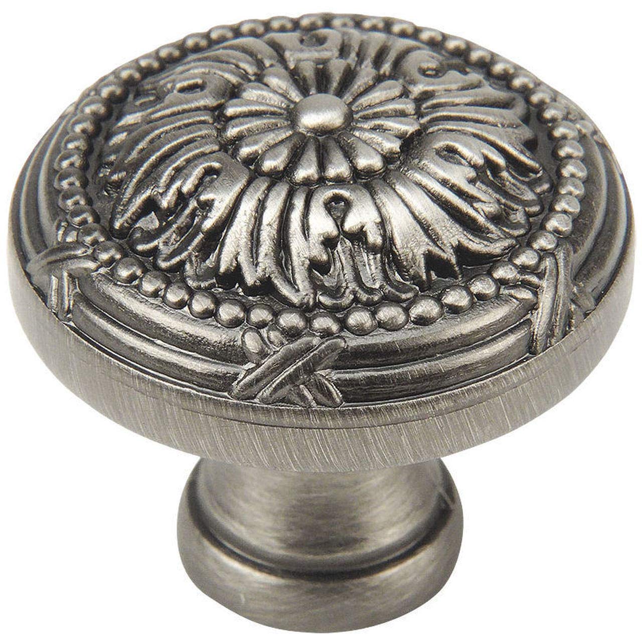 Cosme 9460 como color plateado envejecido armario Hardware tirador redondo – 1 – 1/4 "de diámetro – 10 unidades