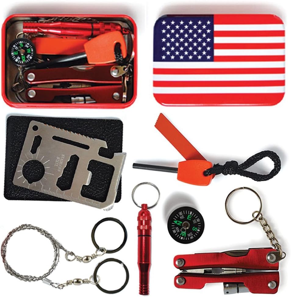 Professional Multi-Tool Emergency Survival Kit, Excellent for Hunting Hiking Climbing Camping Traveling, Colorful Outdoor Survival Kit