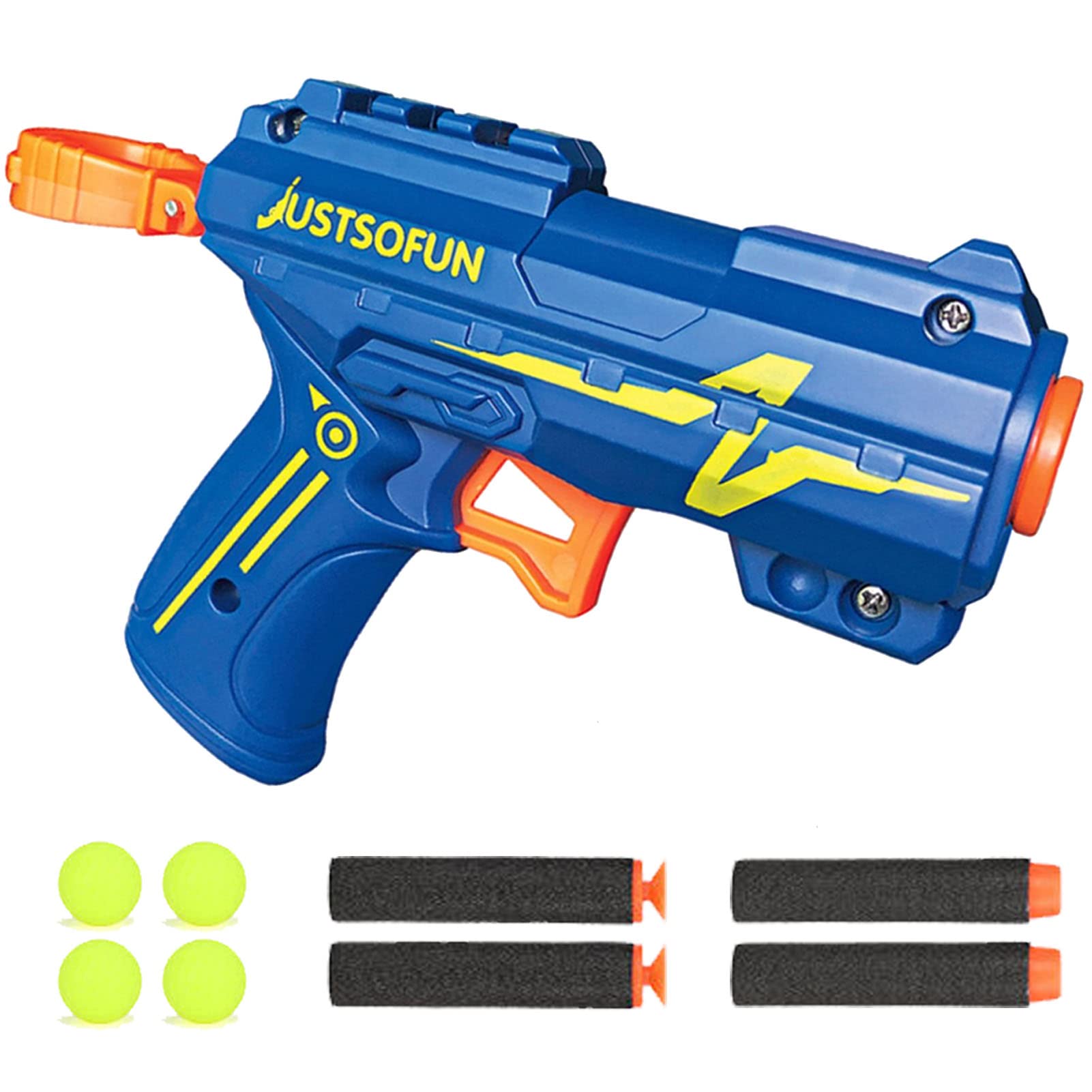 Mini Blaster Toys Shooting Game Launcher Toy for Kids, 8pcs Refill Soft Foam Bullets for Girls and Boys Gifts Birthday Party (Blue)