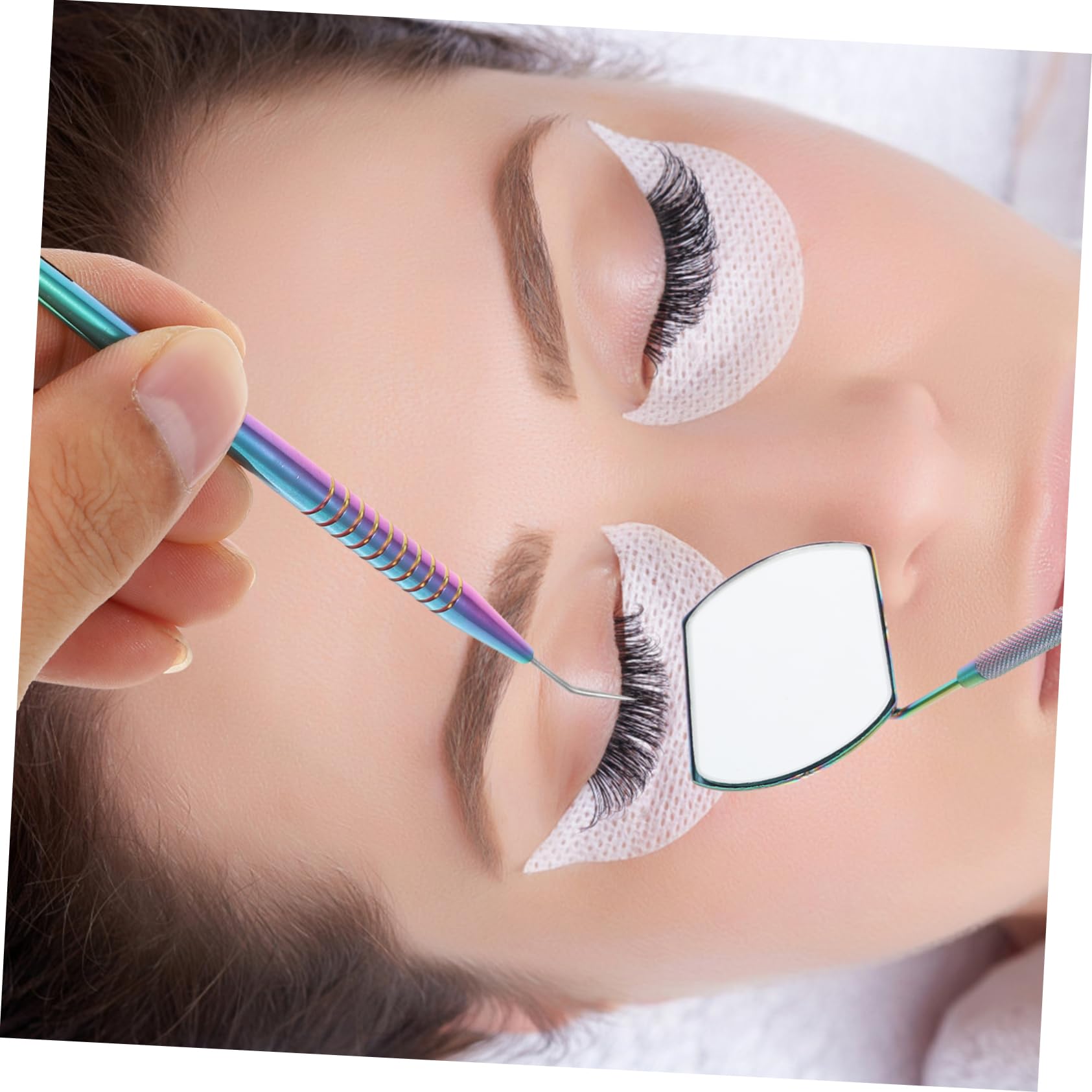 Beatifufu Professional Eyelash Extension Mirror Set Women's Beauty Assistant Tool Lash Extension Picks Random Color