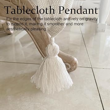 White Linen Tablecloths, 51 * 51 Kitchen Tablecloth, Round Dining Table Cloth, Rustic Tablecloths with Tassels, Rusitc Vintage Tablecloths for Coffee Table, Kitchen, Nightstand