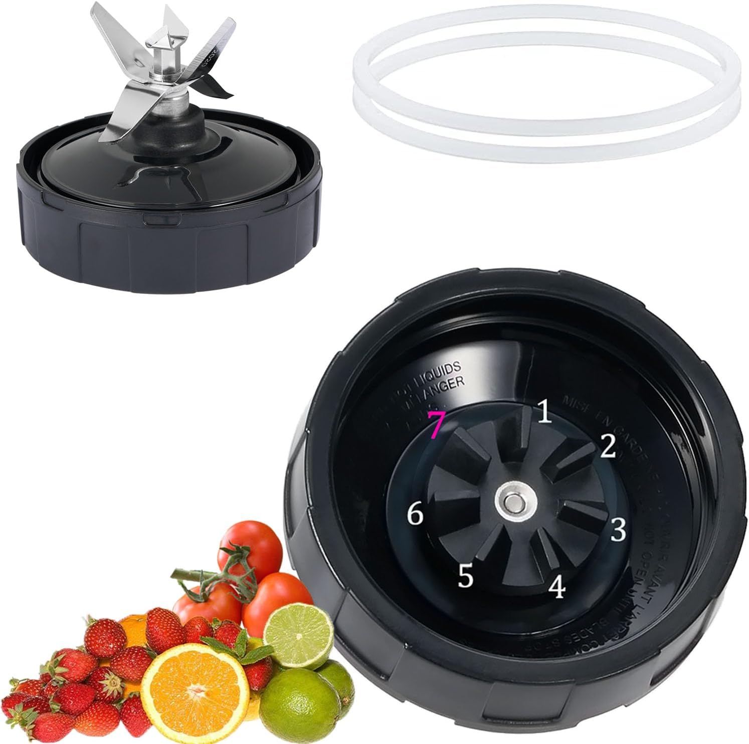 7-Fins Male Blade&32oz Cups Compatible with Ninja Auto iQ Blender [4 Inch Male 7 Fins ONLY]