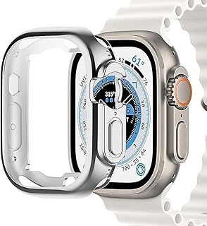 جراب حماية من البولي يوريثين الناعم مقاوم للصدمات مصد حماية عام رفيع للغاية حساس للمس متوافق مع ساعة آبل 49 ملم الترا من المعز