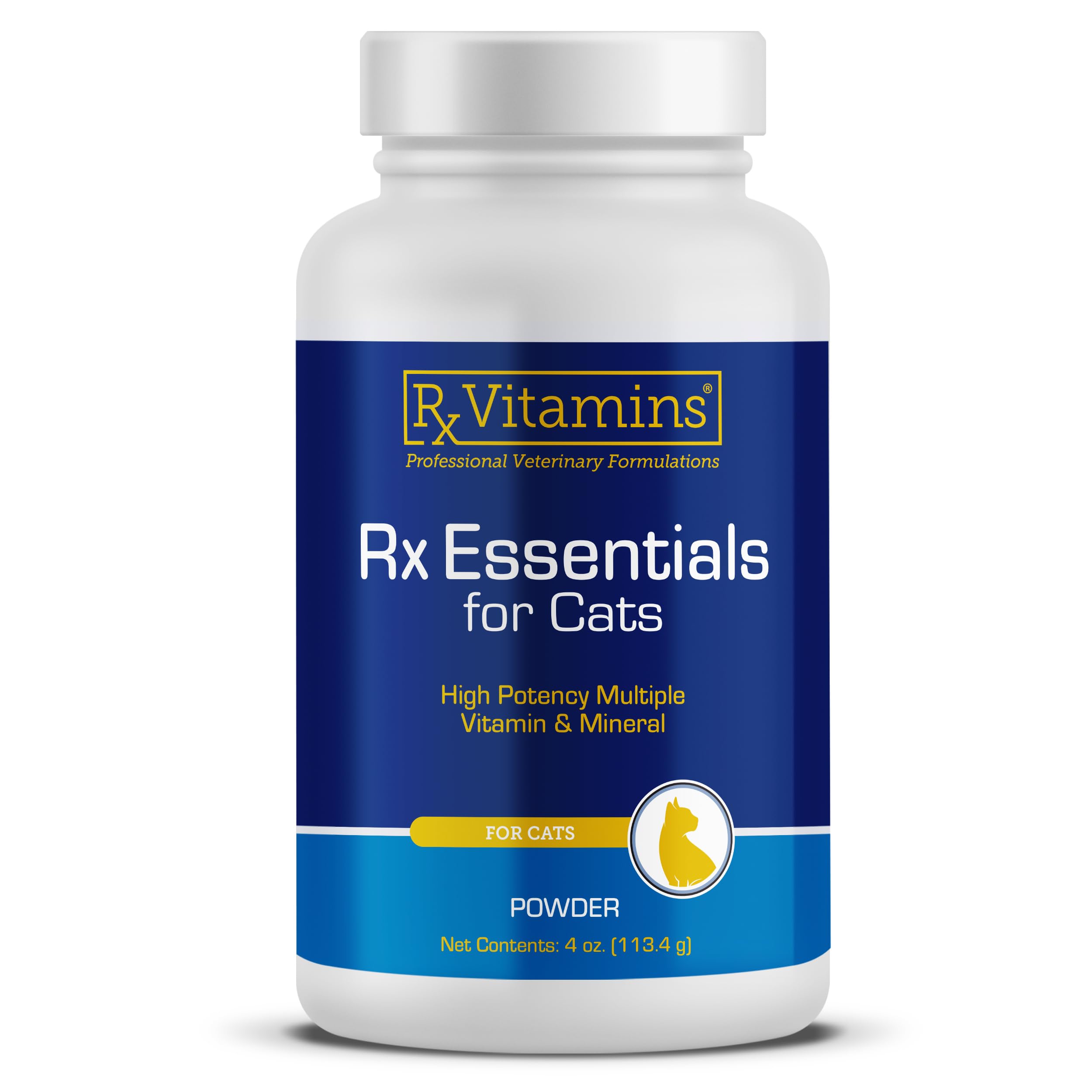 Rx Vitamins Essentials for Cats - Daily Immune Support and Overall Health - Featuring Taurine, Vitamin B12, & Milk Thistle - Cat Multivitamin and Multimineral Powder with Spirulina and Vitamin B - 4oz
