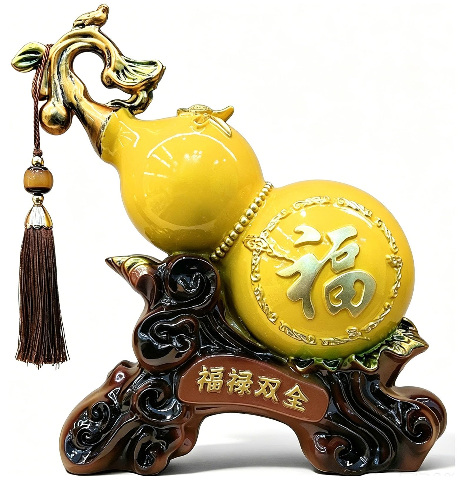 Good Luck Gourd, Chinese Feng Shui Resin Statue for Office Home Desktop
