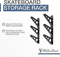 Vista 2 de StoreYourBoard Estante de pared Longboard, almacenamiento triple para Longboard