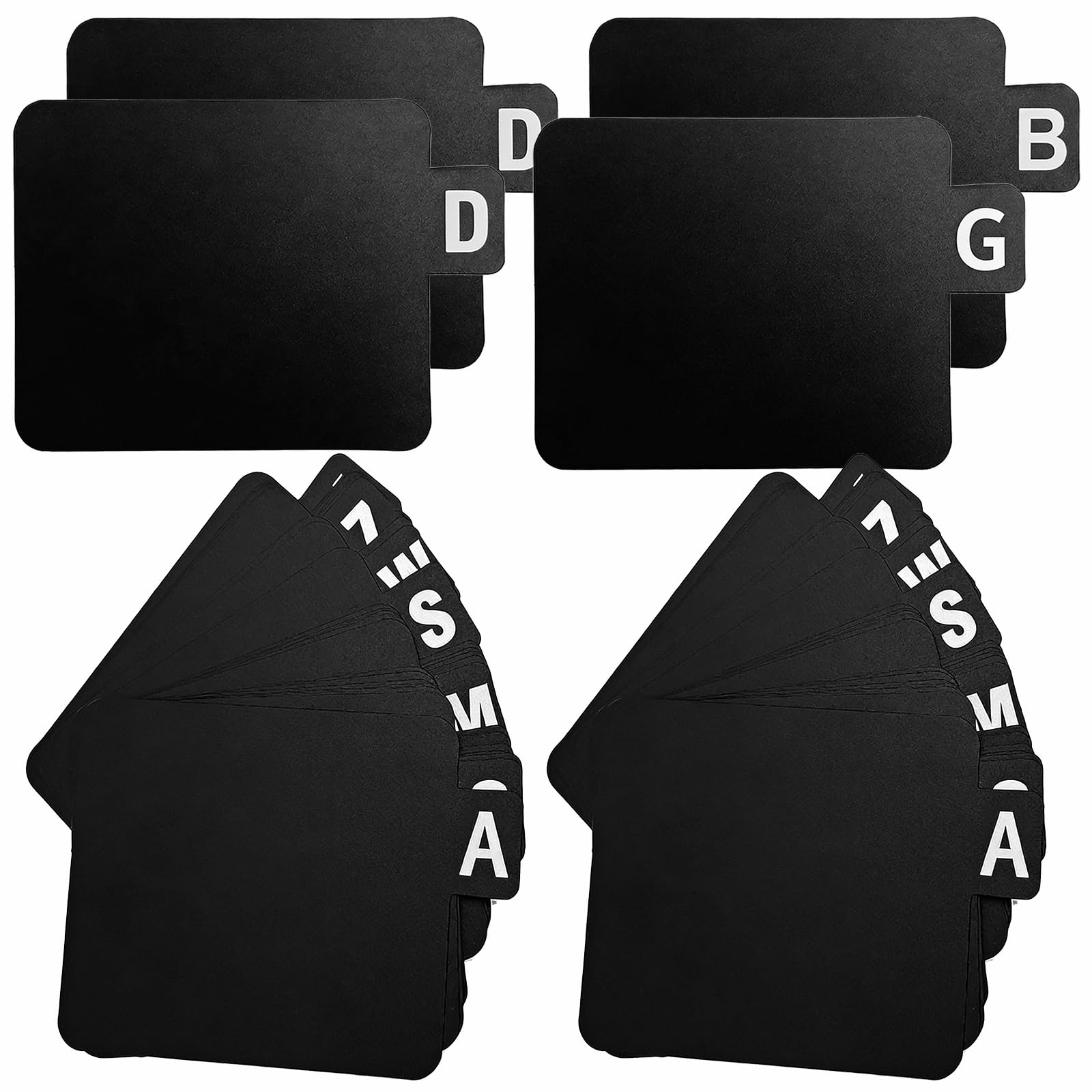52 divisori neri per dischi in vinile, organizer alfabetico A-Z, 14 x 11,9 cm, divisori in plastica