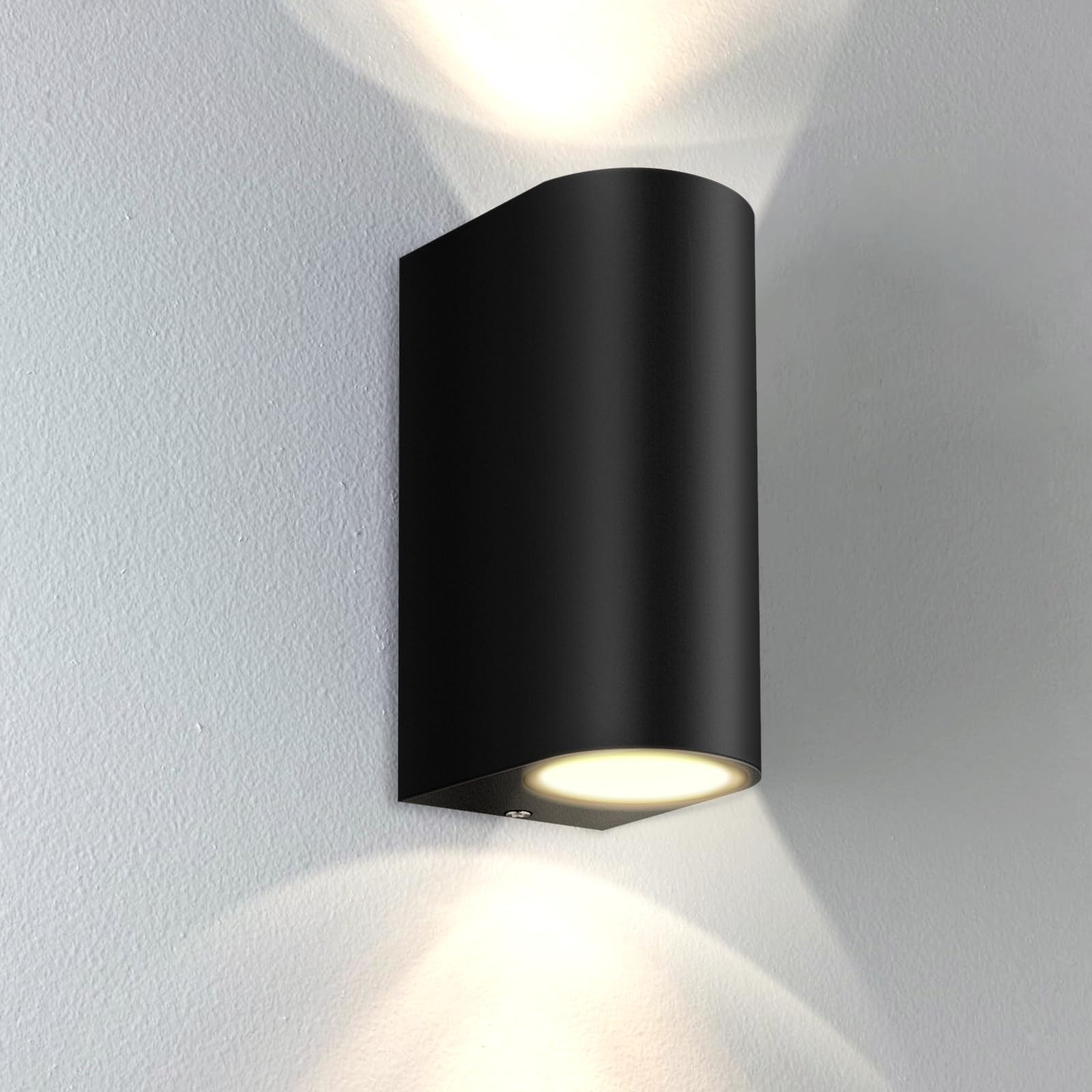 Kerry Black Outdoor Wall Lights, Mains Powered, Up And Down,