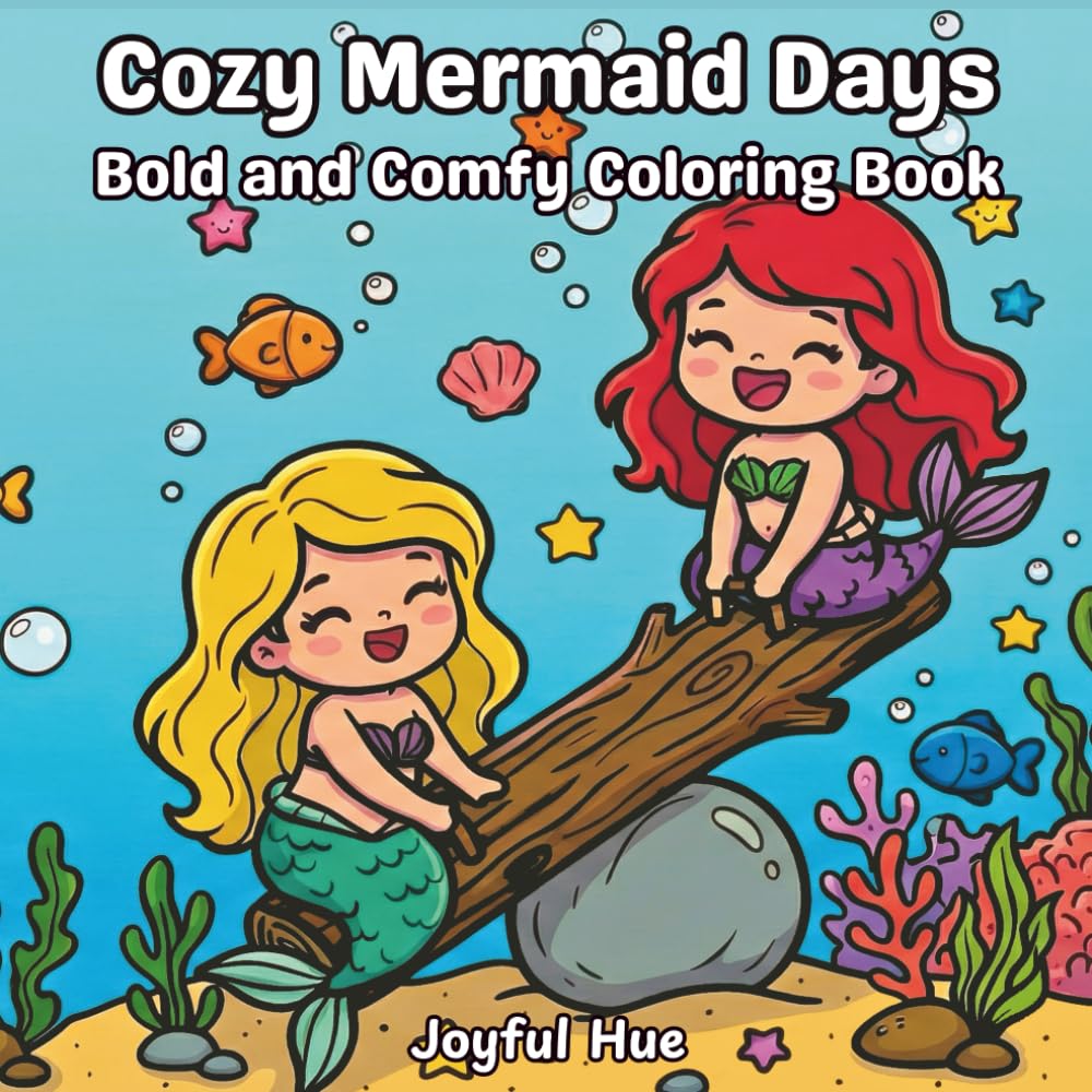 Cozy Mermaid Days: A Fun and Relaxing Ocean Coloring Book for Kids and Adults with Bold and Comfy Designs (Cozy Corner Coloring)