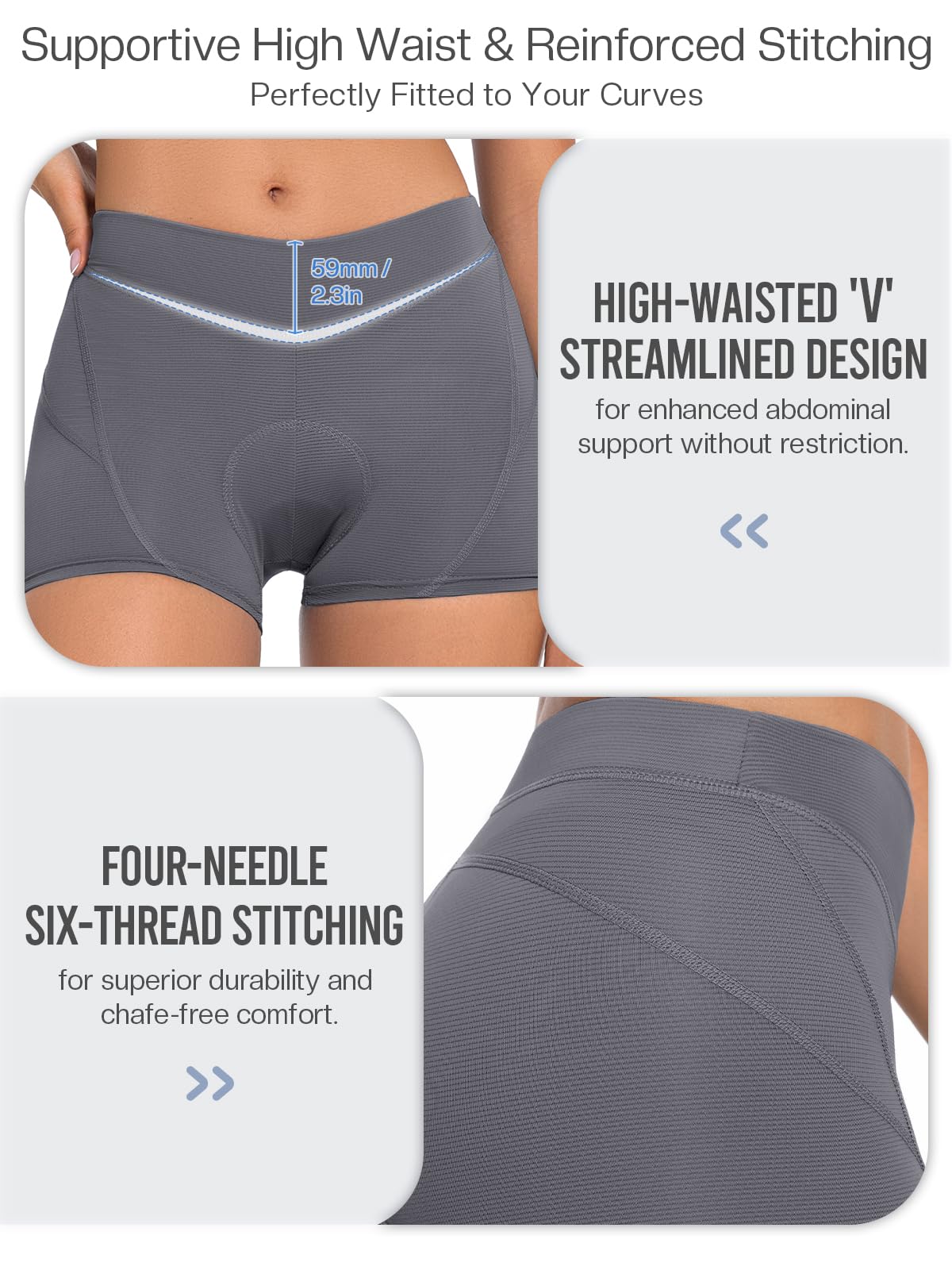 BERGRISAR Pantaloncini da ciclismo imbottiti da donna in gel 5D per bicicletta biancheria intima traspirante pantaloncini da ciclismo