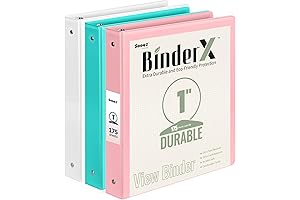 Sooez 1 Inch Binders 3 D Ring: Durable, High-Capacity Office Supply