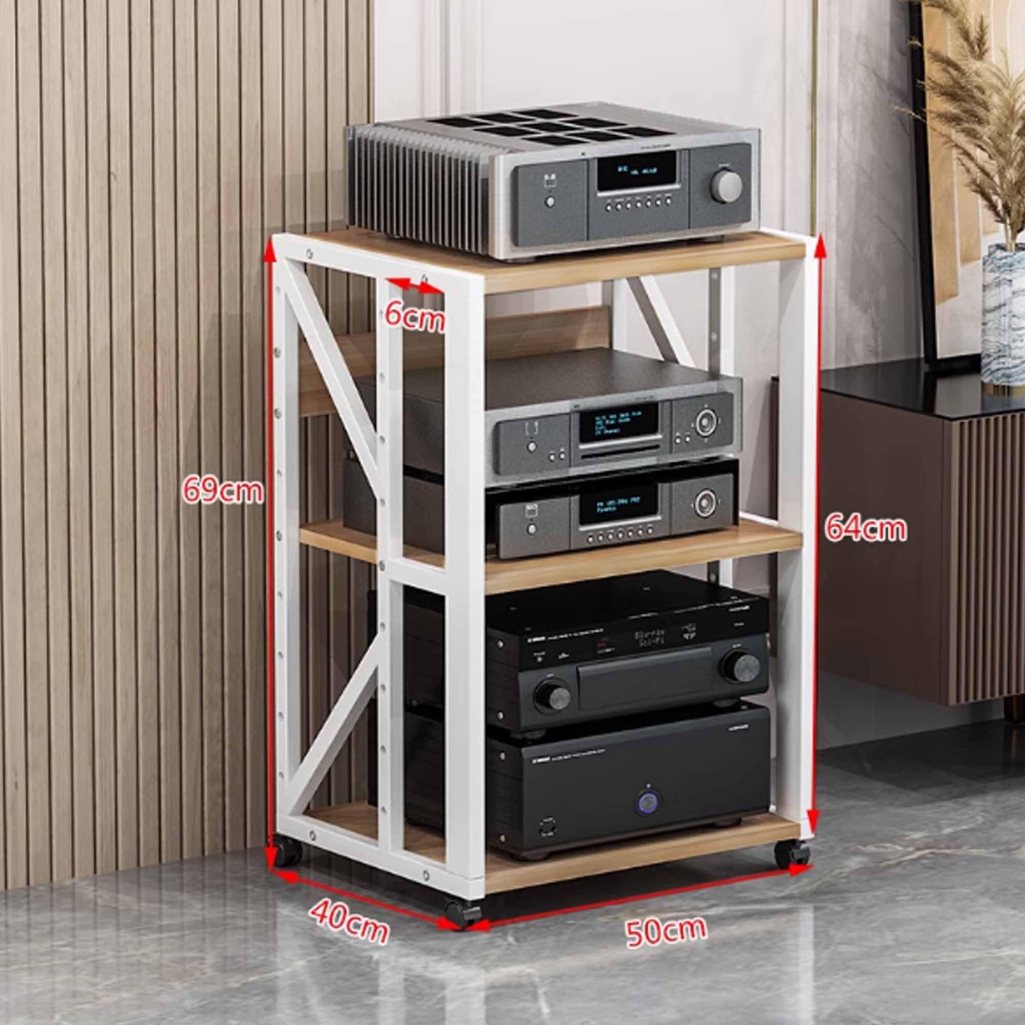 Mueble hifi, Soporte para medios audiovisuales Estanterías para audio y video Bastidores y soportes estéreo Soporte para componentes audiovisuales para la sala de grabación, la oficina y el cine(Wit,5