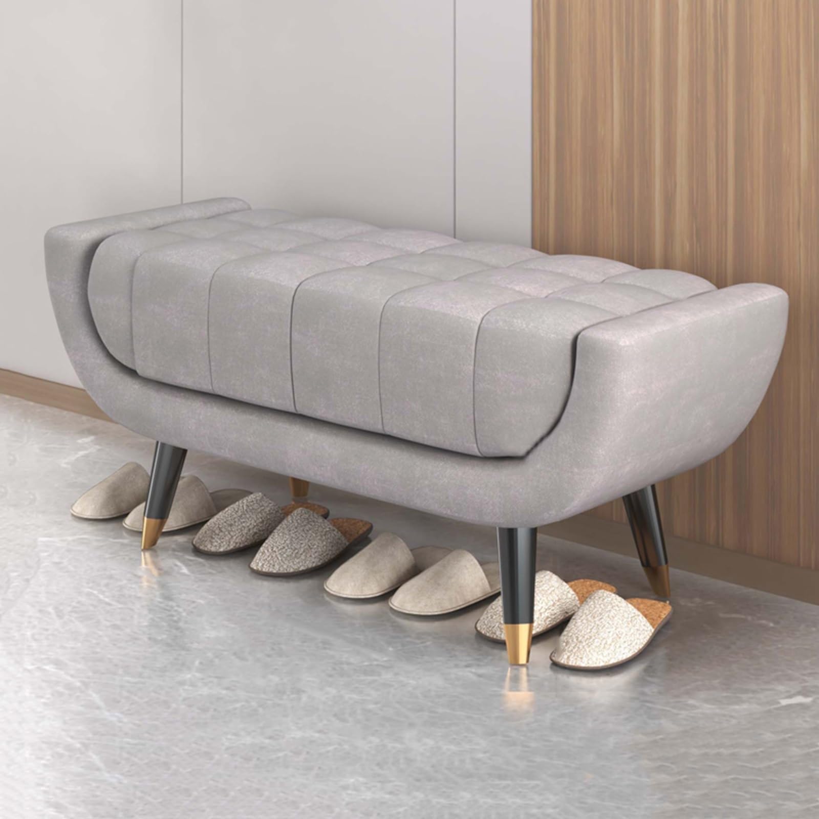 Banc à chaussures rembourré pour libérer l'espace au sol de votre entrée encombrée