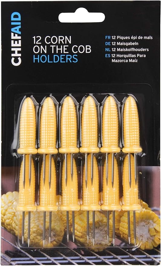 Chef Aid Corn Cob Forks, Pack of 12, Yellow Amazon.co.uk Garden