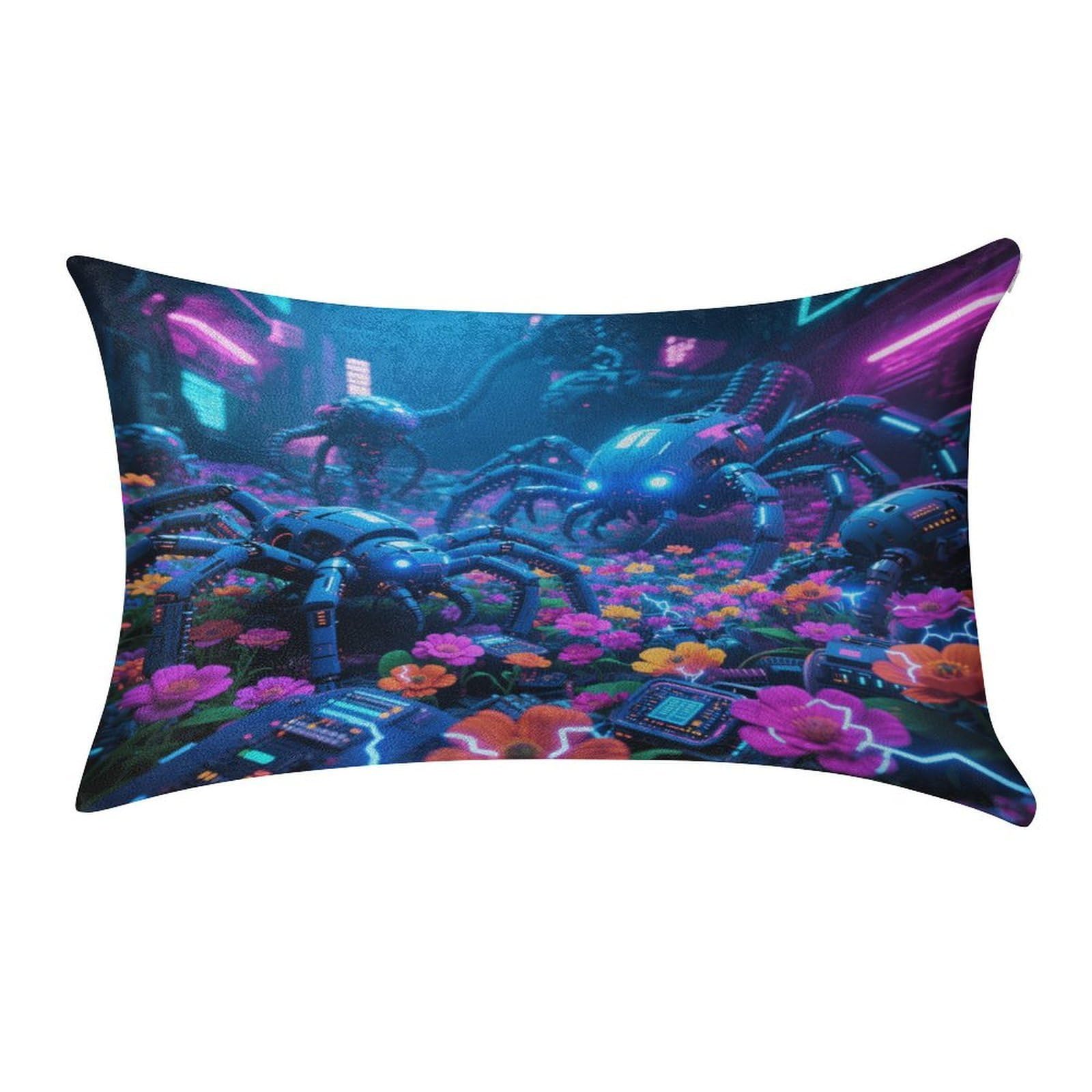 Fekiloot Style Neon Sea Of ​​Flowers Pillow Covers Home Decor Pillow Cases