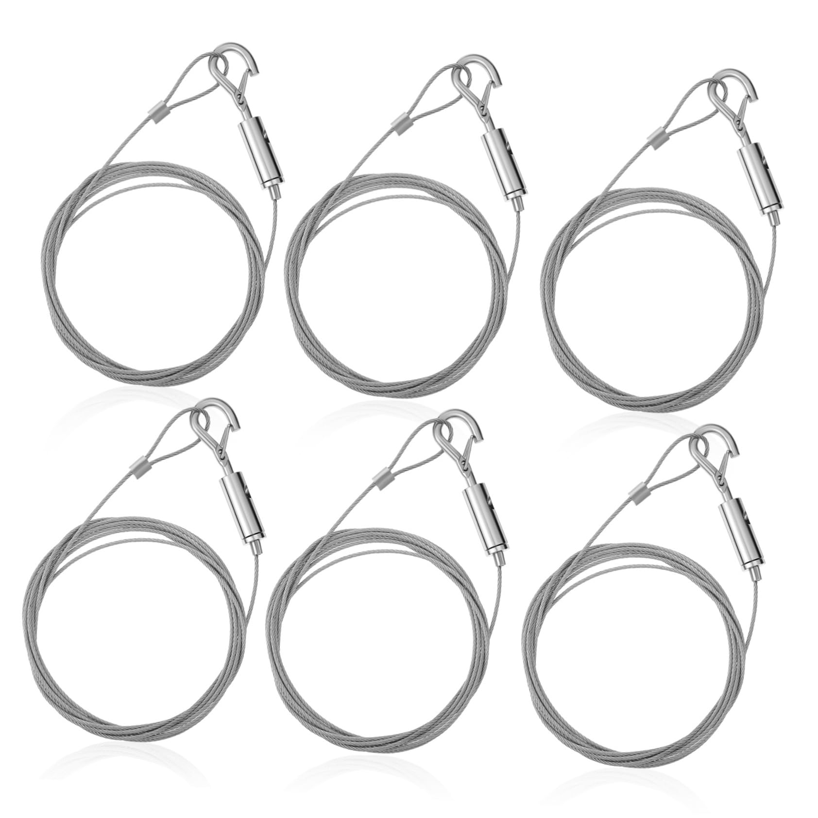 Fil de suspension acier HOMSFOU 6 pièces avec sécurité pour tableaux et lampes