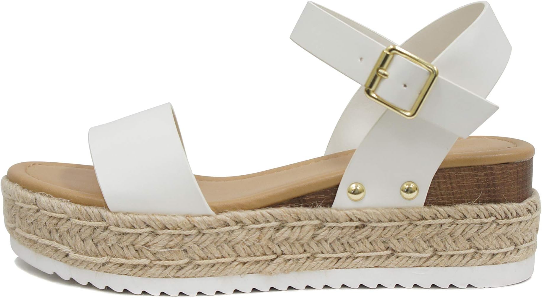SodaCLIP ~ Women Open Toe Ankle Strap Platform Espadrille Sandal