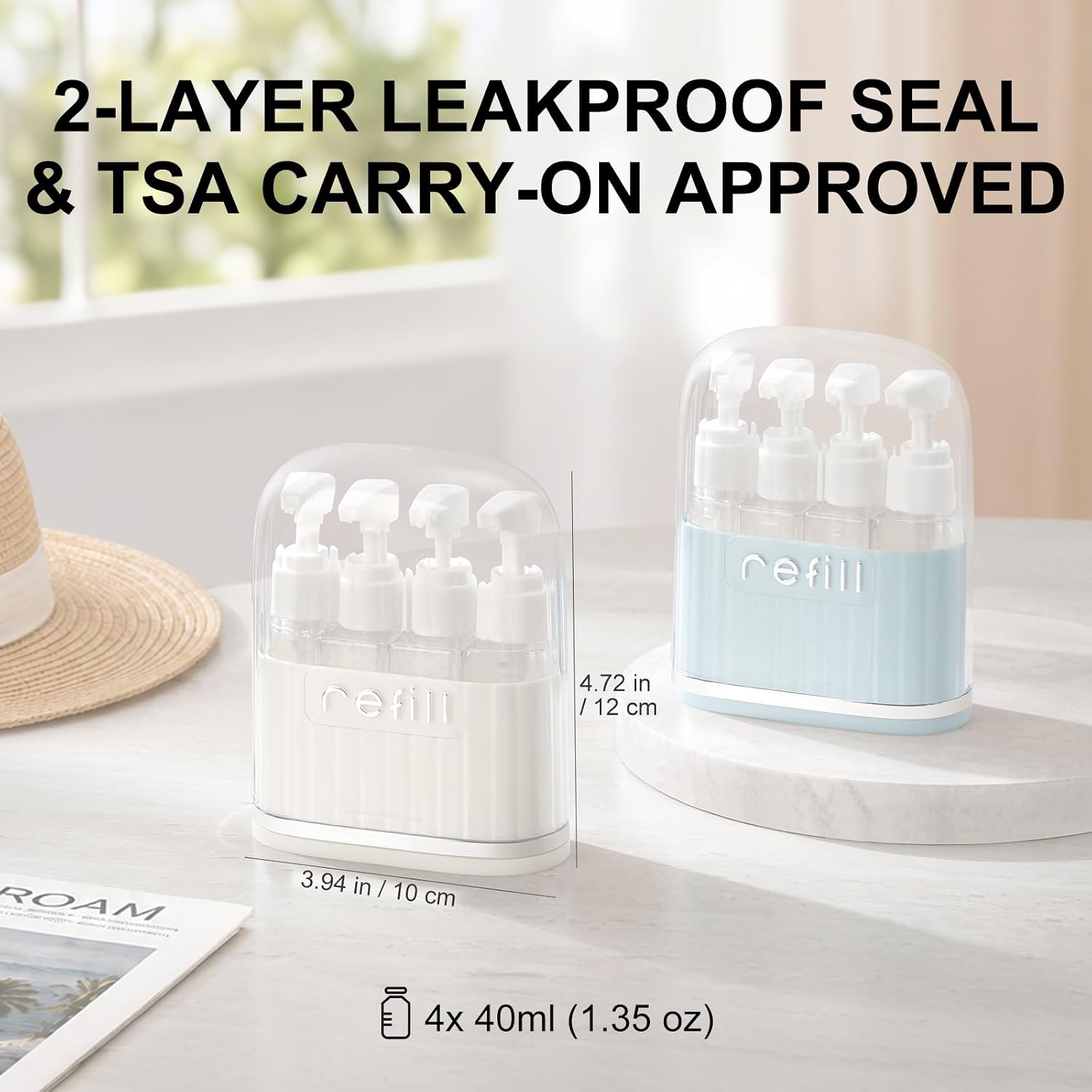 Travel Bottles 4 Pack Leakproof Pump Containers for Toiletries image 2