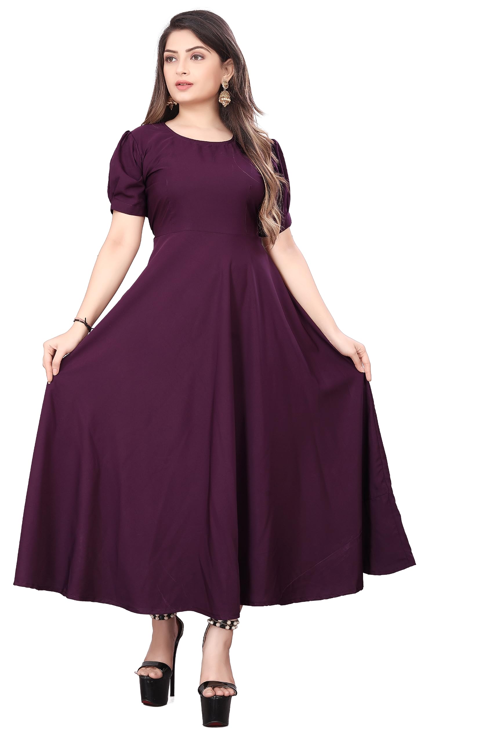 qena New Aline Maxi Plain Dress for Women in All Trendy Colours-picture-48