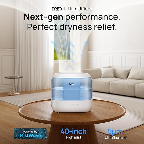 Miniatura 2 de Dreo Humidificadores para dormitorio, llenado superior de 4 litros para habitación grande, tiempo de funcionamiento de 36 horas, humidificador de