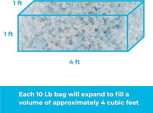 Miniatura 9 de Linenspa Espuma viscoelástica triturada de alta calidad, espuma blanca para manualidades, relleno de repuesto para almohadas, puf, sillas, camas de