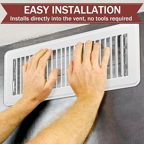 Miniatura 4 de Cubiertas de ventilación de piso de 4 x 12 pulgadas, resistentes para registro de suelo, de fácil instalación, cubiertas de ventilación de calor de