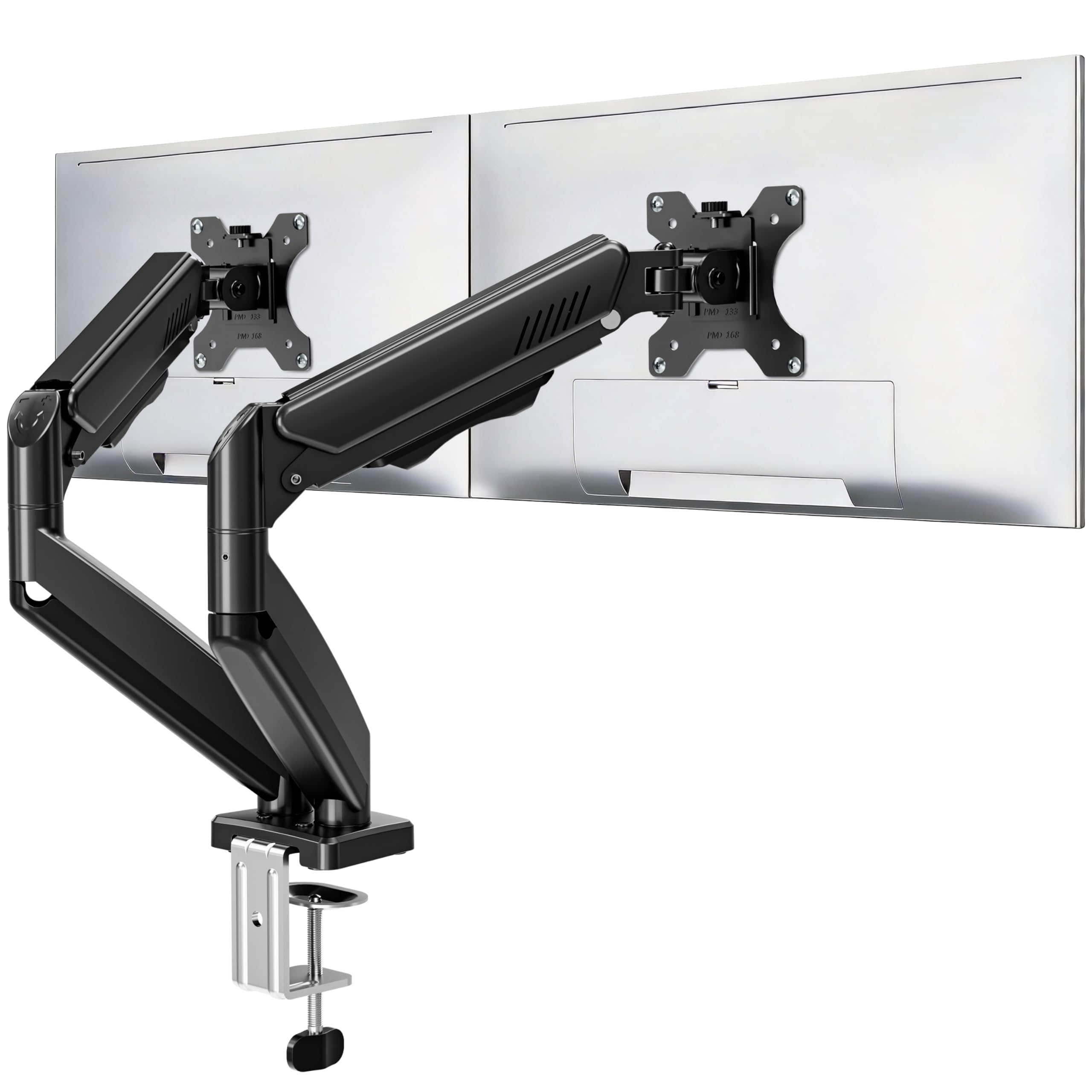 Soporte dual para monitor que se adapta a pantallas de computadora de hasta 32 pulgadas, 4.4 a 20 libras, soporte de escritorio de doble monitor de altura ajustable, brazos de monitor para 2