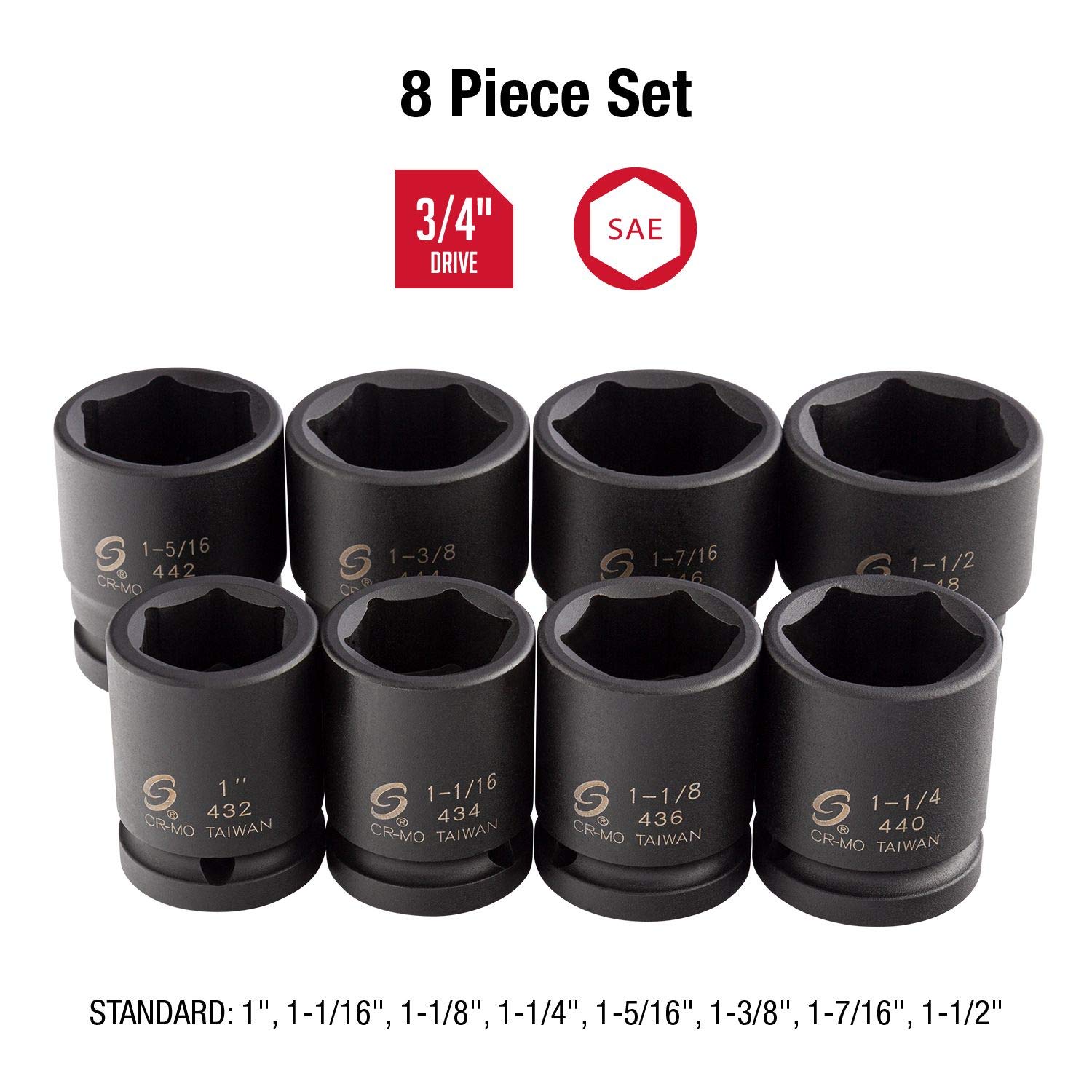 Amazon.com: Sunex 4680 8 Piece 3/4