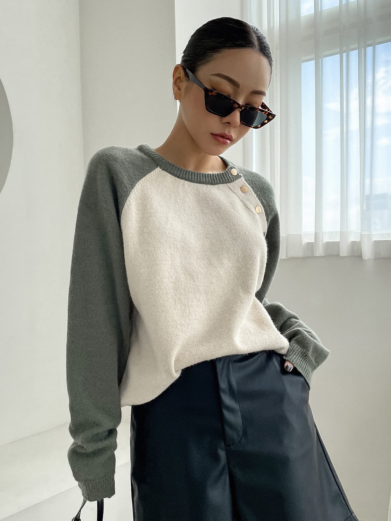 トップス RASCHEL RAGLAN OVER SIZED PULLOVER 2 Amazon.com: Jielayou Half Zip Pullover Women Stand Neck Raglan