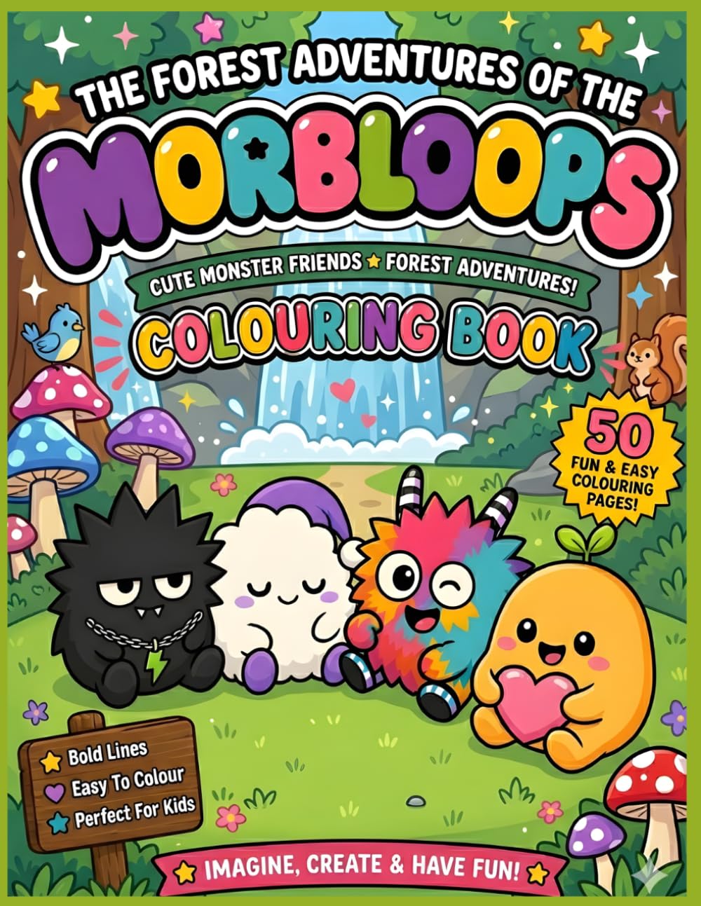 The Forest Adventures of the Morbloops: 50 Fun & Easy Colouring Pages for Kids Ages 4–12