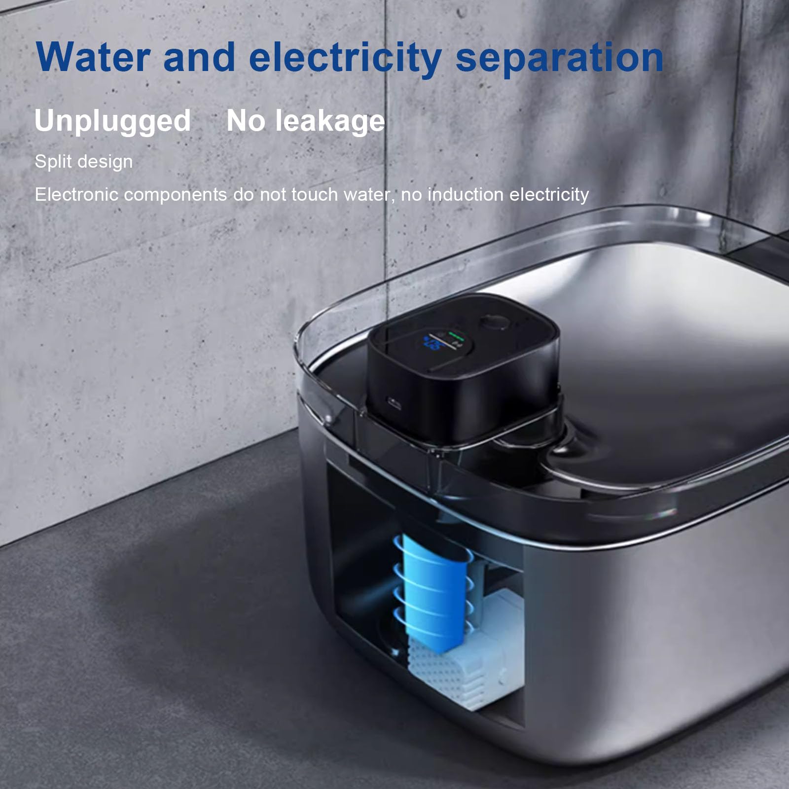 Fontanella per Gatti Senza Fili Acciaio, Fontanella per Cani A Batteria, Dispenser Acqua Animali con Filtri, 4.5L Fontana per Gatti Ultra Silenziosa