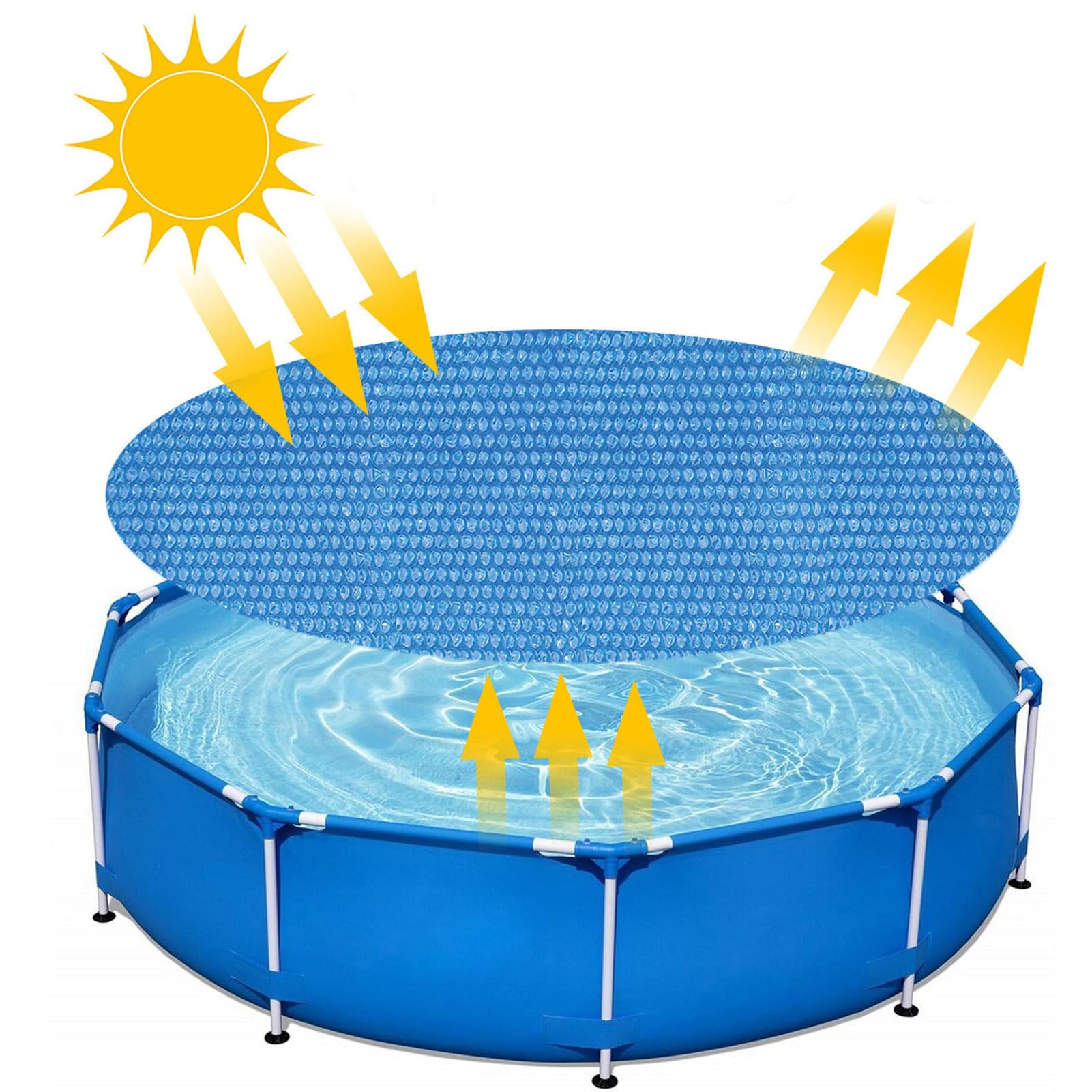 Solarenergie Inground Poolabdeckung - Rund Wasserdicht Isolierende Schwimmbadabdeckung - für Hotels, Resorts, Sommer, Apartments, Spielplätze, Campingplätze, Hinterhöfe, Gärten, Hof, Patio'