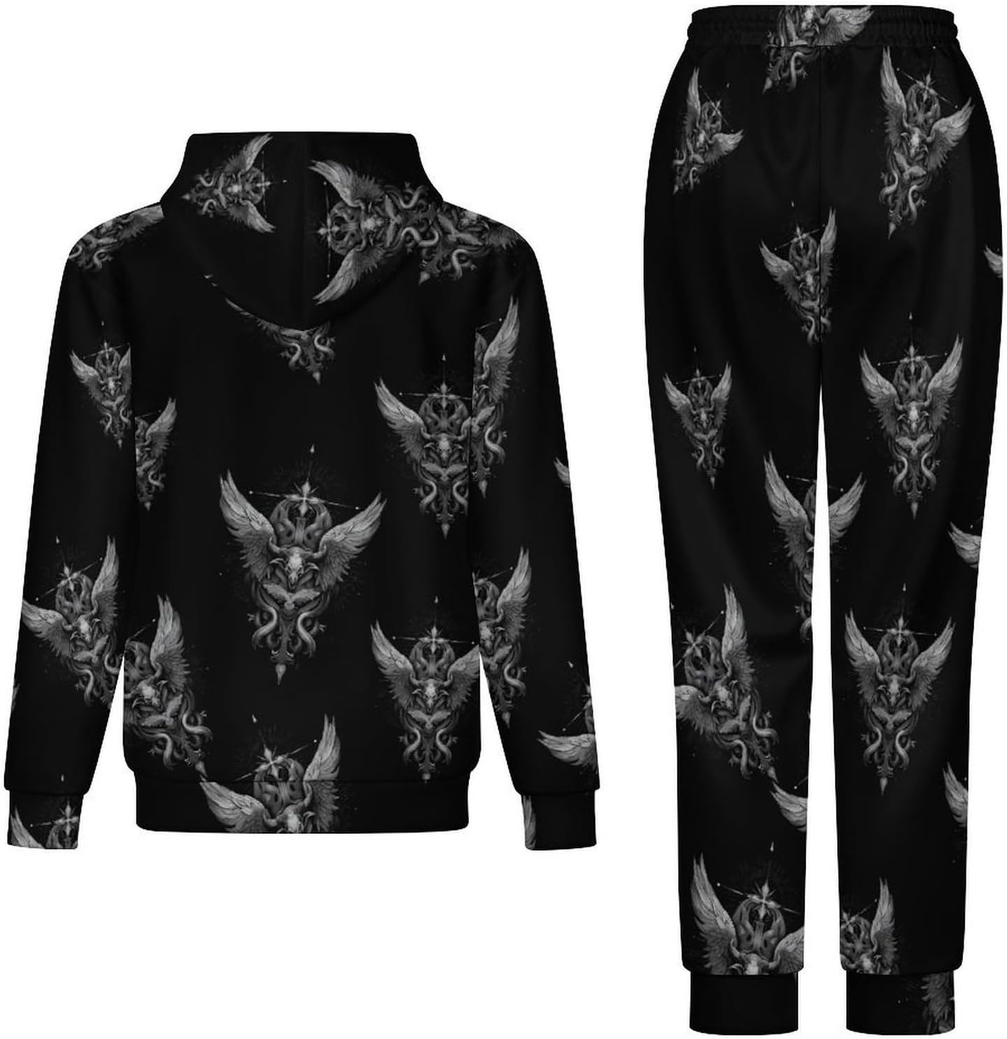 Baphomet Wing Inspired Mens Hoodies for Women Sweatsuit Sweatshirt And Sweatpant Tracksuit Jogging Suits