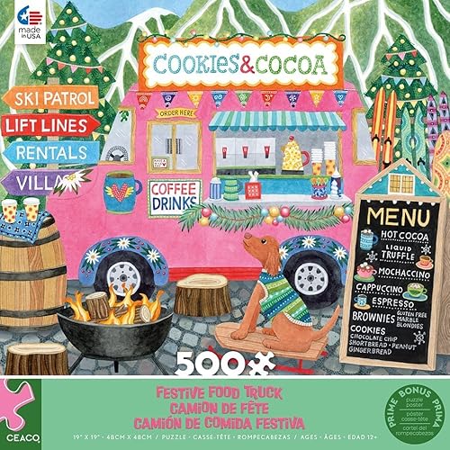 Miniatura 3 de Ceaco - Food Trucks - Festive Food Truck II - Rompecabezas de 500 piezas Festival,Helado,Hot Dog,Taco,Queso a la